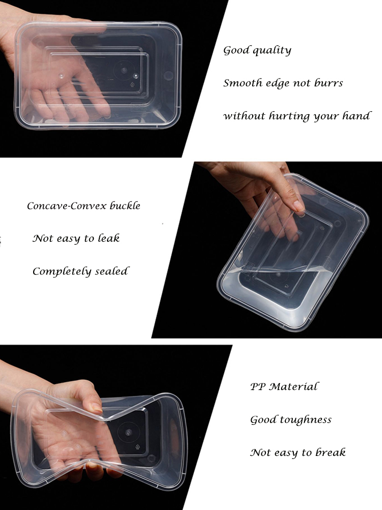 Disposable one time plastic rectangle food container