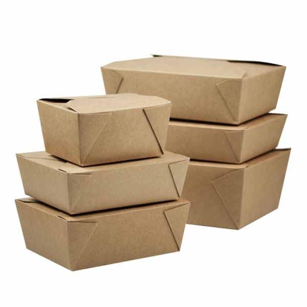 Disposable Kraft Paper Square Noodle Boxes